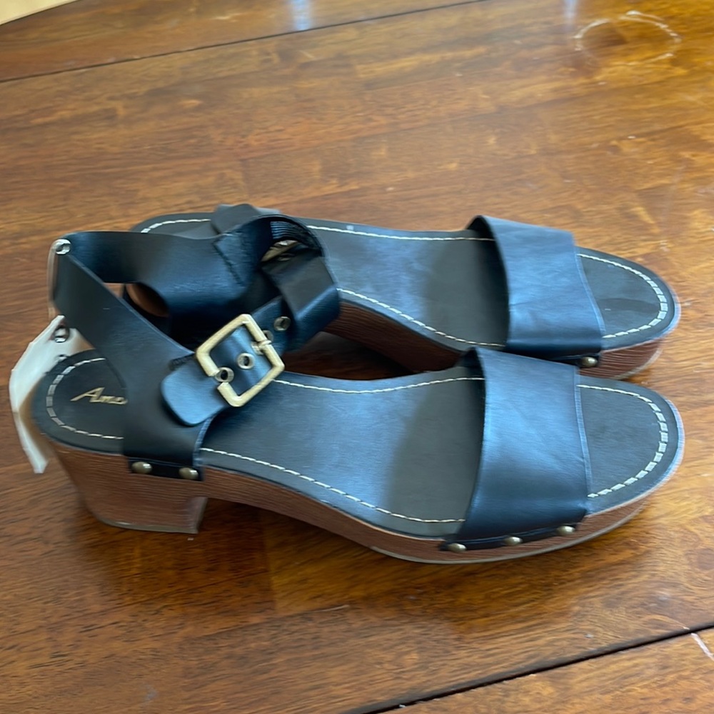 Black Buckle Clogs Size 10
